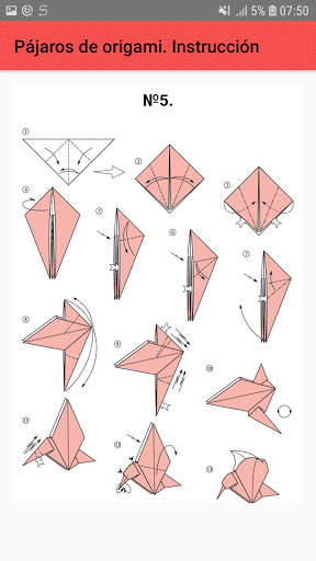 Pájaros de origami. Esquemas, instrucciones screenshot 6