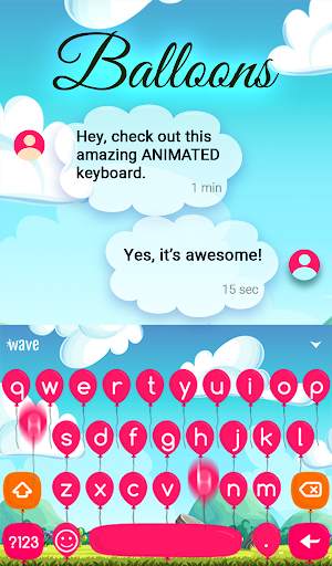 Balloons Animated Keyboard + Live Wallpaper स्क्रीनशॉट 4