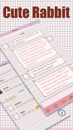 Cute Bunny Emoji Keyboard Skin screenshot 4