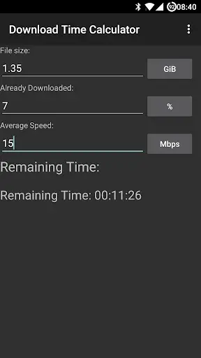 Download Time Calculator screenshot 2