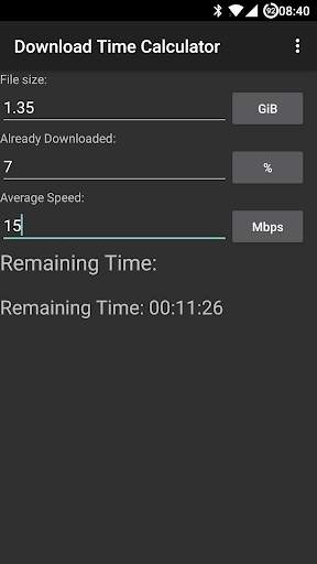 Download Time Calculator screenshot 2