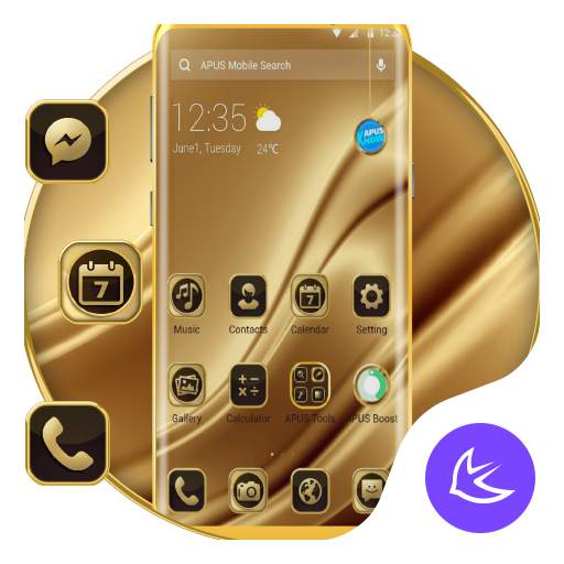 Golden Silk APUS Launcher Theme 63.0.1001