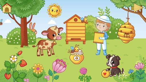 Funny Farm for toddlers. Kids puzzle with animals! screenshot 1
