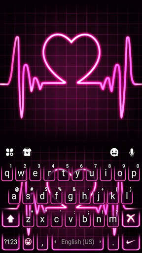 Pink Neon Heart Keyboard Theme screenshot 6