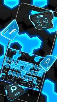 Gleaming Coal Hexagon Keyboard Theme screenshot 1