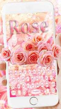 Glitter Roses Keyboard Theme Pink Rose screenshot 1