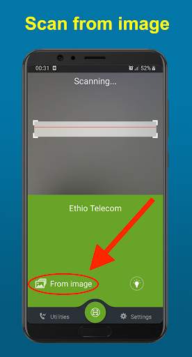 Scan Ethio Telecom Card - የኢትዮ ቴሌኮም ካርድ ይቃኙ screenshot 1