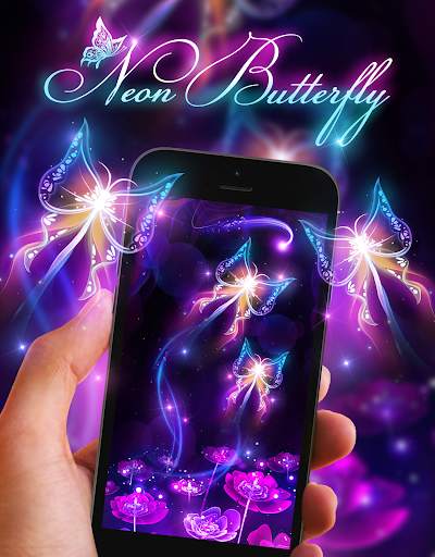 Fluorescent Butterfly Live Wallpaper screenshot 2
