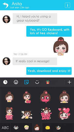 GO Keyboard Kokeshi Sticker screenshot 4