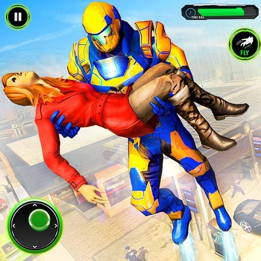 Superhero Flying Robot Rescue: Robot Shooting Game icon
