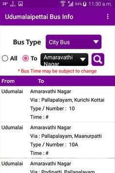 Udumalaipettai Bus Info screenshot 5
