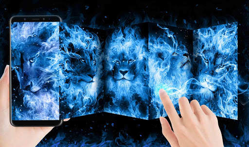 Blue Flaming Lion Live Wallpaper screenshot 5