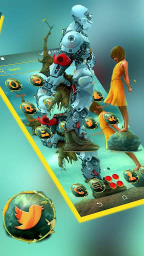 Girl Robot Lover Launcher Theme screenshot 2