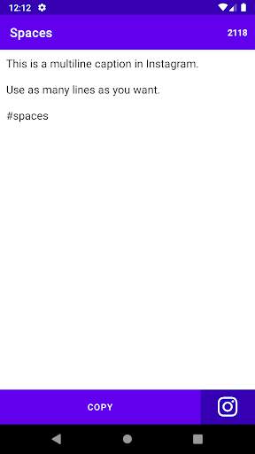 Spaces for Instagram screenshot 1