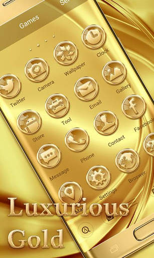 Luxurious Gold Go Launcher Theme скриншот 1
