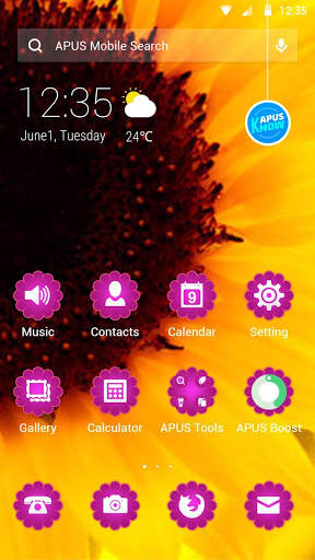 Sunflower APUS launcher theme screenshot 1