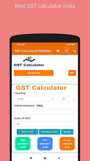 GST Calculator Guru - India tax rate app screenshot 2