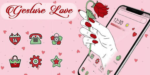 Gesture Pink Love Rose Theme💞 screenshot 4