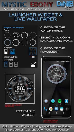 Mystic Ebony HD Watch Face Widget & Live Wallpaper screenshot 2