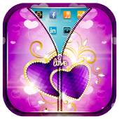 Purple Love Zipper Lock Screen 1.0.2
