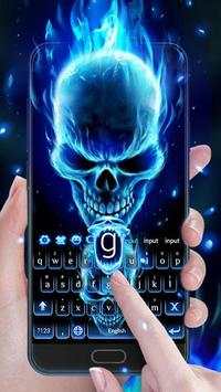 3D Blue Flaming Skull Keyboard screenshot 3