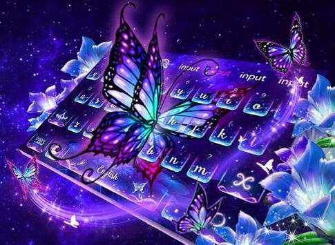 Lively Neon Butterfly Keyboard screenshot 6