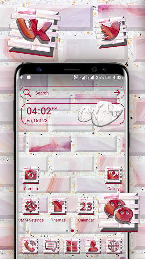 Pink Bricks Wall Launcher Theme screenshot 1