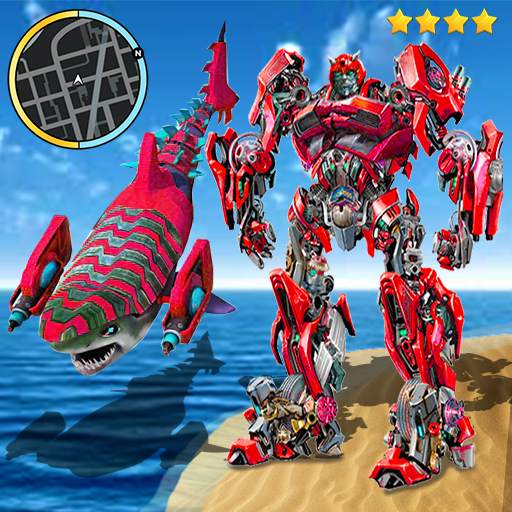 Unlimited Red Robot Shark Tranforme Battle City 1.0
