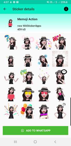 moving stickers for whatsapp - smart girl sticker screenshot 3