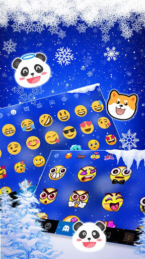 Tema Keyboard Froze Snowflakes Live screenshot 3