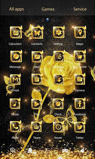 Golden Rose Parallax Go Launcher Theme screenshot 3