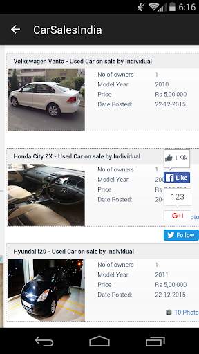 Buy Used Cars in India स्क्रीनशॉट 1