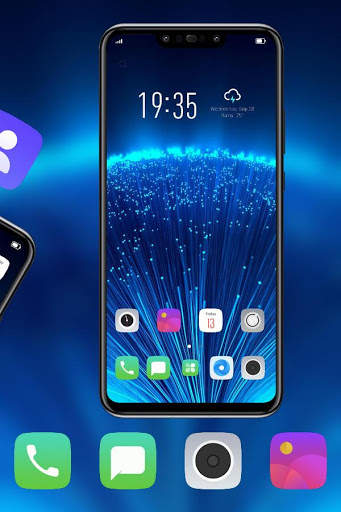 Theme For Black Blue Tech Shiny Light Launcher screenshot 3