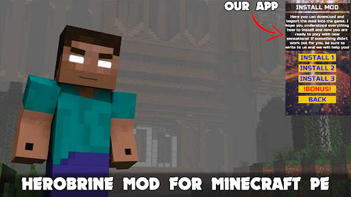 Herobrine Mod in Minecraft PE screenshot 1