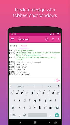 CoreIRC – Social Chat, DCC File Transfers screenshot 1