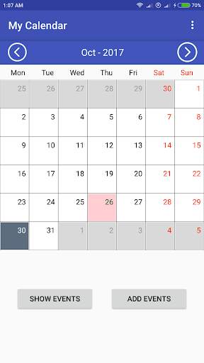 My Calendar screenshot 1