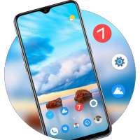 Nature theme bright blue sky peaceful beach on 9Apps