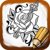Art Draw Tattoo Flowers 1