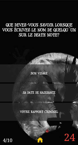 Death N Quiz, Músicas y frases, Note screenshot 8