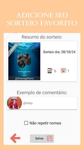 Sorteio Master - comentários automáticos screenshot 1