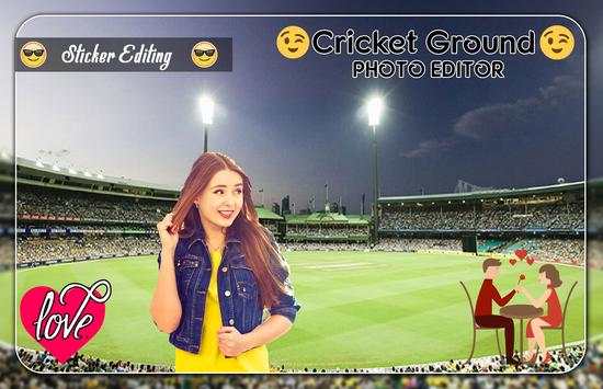 Cricket Ground Photo Editor 4 تصوير الشاشة