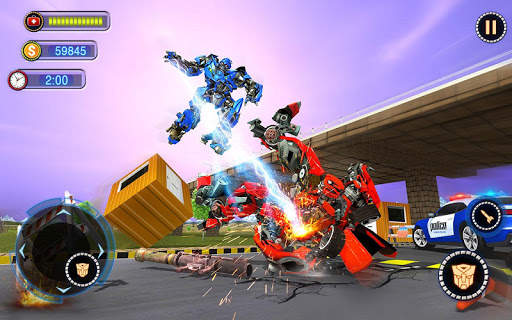 US Robot Car Transform - Police Robot Fighting screenshot 13