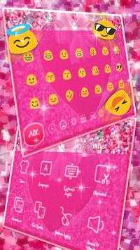 Glitter Pink Heart Keyboard Theme 2 تصوير الشاشة