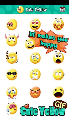Cute Smiley Gif Emoji Sticker скриншот 1
