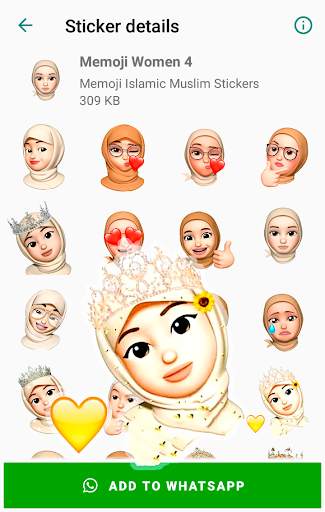 Memoji Hijab Islamic Muslim Stickers for WhatsApp screenshot 4