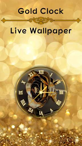 Gold Clock Live Wallpaper - Analog Clock Wallpaper screenshot 2