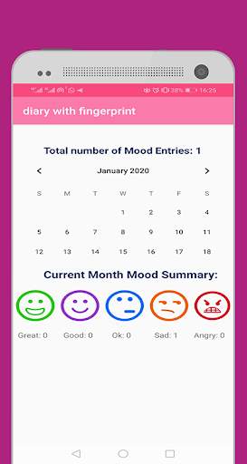 Diary With a Fingerprint Lock & passcode Pro App 6 تصوير الشاشة