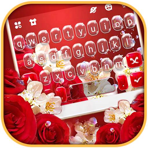 Red Rose Floral Keyboard Theme 1.0