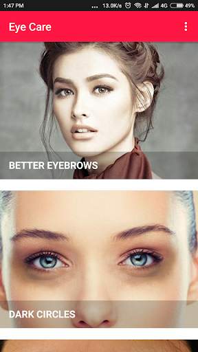 Eye Care - Eye Exercises, Dark Circles, Eyebrows screenshot 1