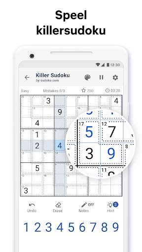Killer sudoku van Sudoku.com screenshot 1